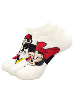 Balenzia - X Disney Mickey & Minnie Themed Lowcut Socks For Women- (Pack Of 3 Pairs) - Multi-Color