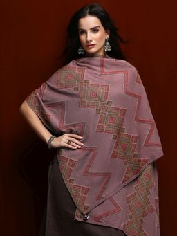 Libas - Mauve Ethnic Motif Woven Design Shawl