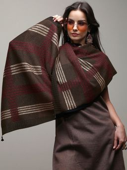 Libas - Multi-Colour Stripes Woven Design Shawl
