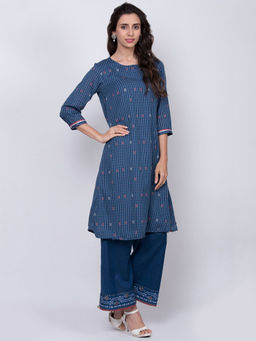 Biba - Blue Striped Kurta