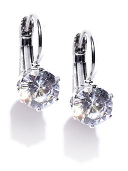OOMPH - Silver Plated Solitaire Earrings