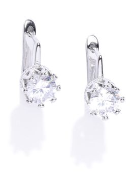 OOMPH - Silver Zirconia Huggies Earrings