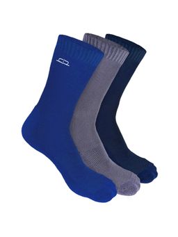 Heelium - Bamboo Crew Socks for Men - 3 Pairs - Blue Dark Grey Navy Blue - Odour Free