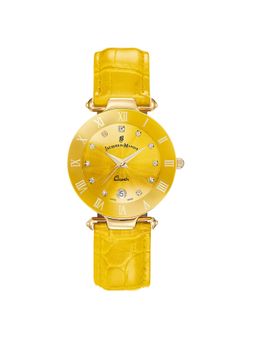 Jacques Du Manior - Coupole Fashion Swiss Made Analogue Yellow Round Dial Womens Watch- Rc.95