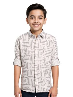 CHARCHIT - CAVIO Boys Grey Self Design Shirt