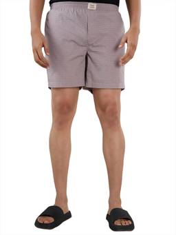 Sleepz by Raymond - Medium Mauve Printed Pure Cotton Shorts