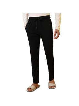 Sleepz by Raymond - Regular Fit Solid Black Track Pant