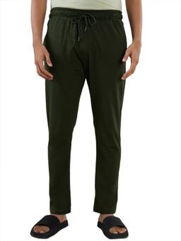 Sleepz by Raymond - Regular Fit Solid Medium Green Track Pant