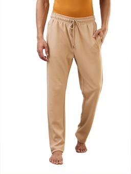 Sleepz by Raymond - Regular Fit Solid Medium Beige Track Pant