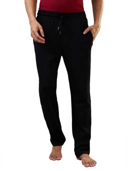 Sleepz by Raymond - Regular Fit Solid Black Track Pant