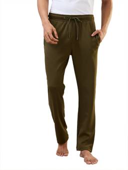 Sleepz by Raymond - Regular Fit Solid Dark Green Track Pant