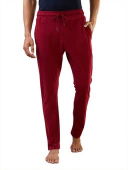 Sleepz by Raymond - Regular Fit Solid Medium Red Track Pant