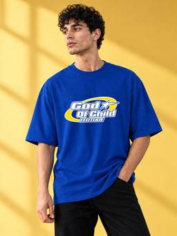 LEOTUDE - Blue Men's Oversized T-Shirt