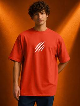 LEOTUDE - Orange Men's Oversized T-Shirt