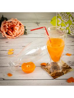 EZ Life - Borosilicate Double Wall Spruce Glass - Unique Glass - Transparent - 350 ml - Pack of 2