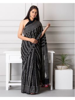 Mayurie - Anna Handblock Printed Mul-Mul Saree