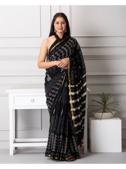 Mayurie - Juliana Handblock Printed Mul-Mul Saree