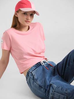 ONLY - Pink Knot Detail T-shirt