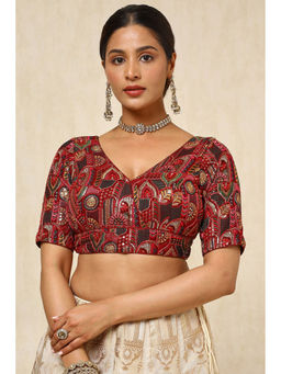 Soch - Maroon Georgette Embroidered Sequins Padded Stitched Blouse