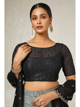 Soch - Black Net Sequins Embroidered Padded Stitched Blouse