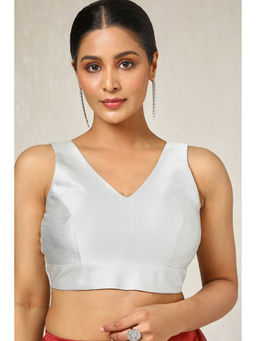Soch - Silver Tissue Solid Padded Stitched Blouse