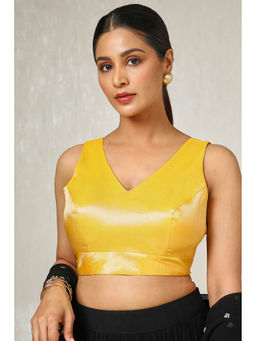 Soch - Yellow Tissue Solid Padded Stitched Blouse