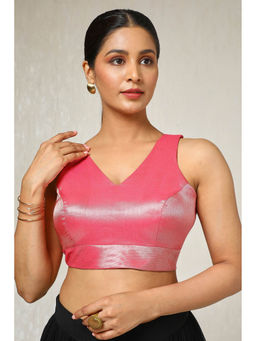 Soch - Fuchsia Pink Tissue Solid Padded Stitched Blouse