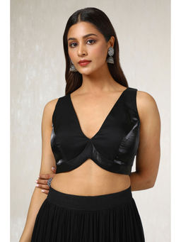 Soch - Black Organza Solid Padded Stitched Blouse