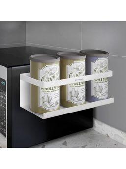 Plantex - Kitchen Organiser Storage Magnetic Spice Shelf for Fridge White