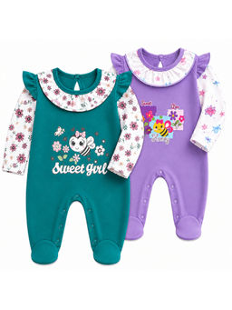 EIO - Baby Girl Cotton Printed Rompers (Pack of 2)
