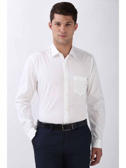 Peter England - Men's White Regular Fit Formal Shirt