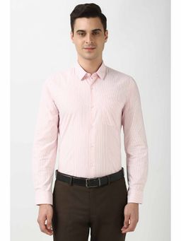 Peter England - Men's Pink Slim Fit Formal Shirt