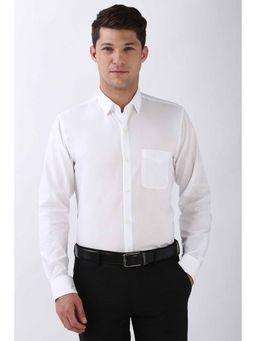 Peter England - Men's White Slim Fit Formal Shirt