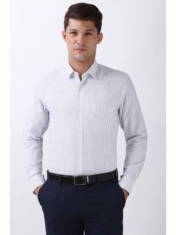 Peter England - Men's White Slim Fit Formal Shirt