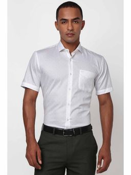 Peter England - Men's White Regular Fit Formal Shirt