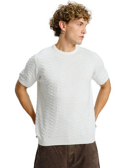 Bonkers Corner - Men White Solid T-Shirt