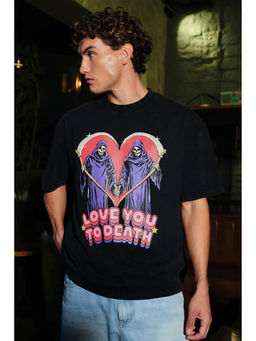 Bonkers Corner - Men Black Printed T-Shirt