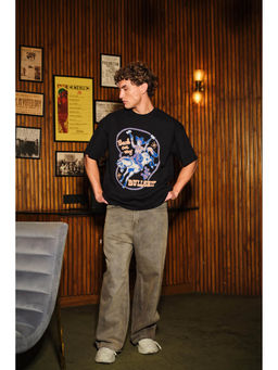 Bonkers Corner - Men Black Printed T-Shirt