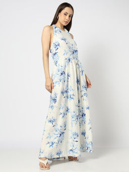 GAP - Women Floral Tie-Up White Dress