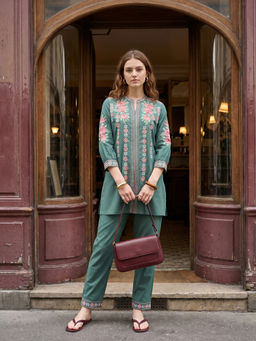 ZUMMER - Embroidered Teal Co-Ord Set