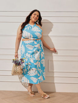 CURVY STREET - Women Printed Blue Dress