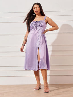 CURVY STREET - A-Line Corset Lavender Dress