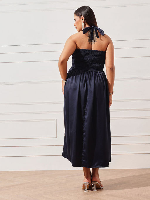 navy blue dress curvy Quiet Luxury Curvy Navy Midi Dress XL