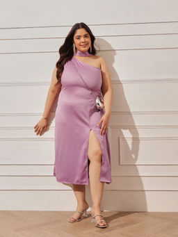 CURVY STREET - Scandy Mauve Dress With Scarf