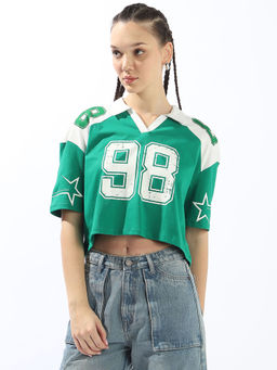 Hubberholme - Women Green Printed T-Shirt