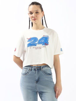 High Star - Women Off White Printed T-Shirt