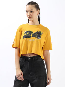 High Star - Women Yellow Printed T-Shirt