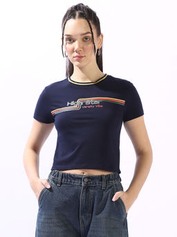High Star - Women Navy Blue Printed T-Shirt