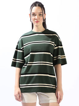 High Star - Women Green Stripes T-Shirt