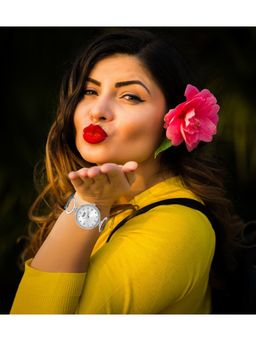 Ajanta Quartz - Silver Dial Analog Watch For Women - AWC201KTL/SSL (M)